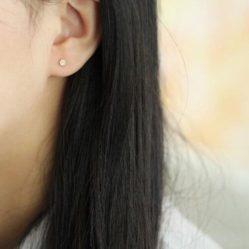 9K Solid Gold peas Dainty Stud Earrings Jewelry Minimal Style bridal shower bridesmaid Victorian Vintage retro