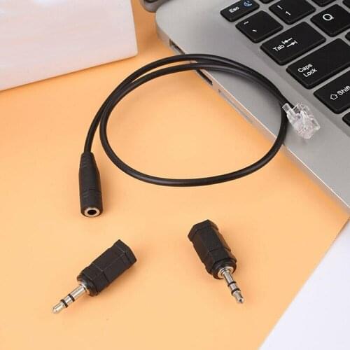 RJ9 to 3.5mm Plug Jack Cable for Telephone Headset Headphones with 2 Adapters JR Deals
