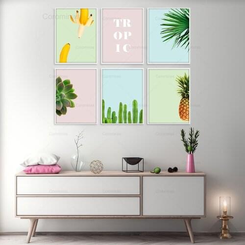 Nordic Pineapple Banana Palm Canvas Painting Wall Art Poster Home Decoration Posters And Prints Pictures For Living Room Decor