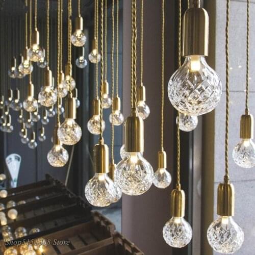 LED Pattern Glass luster Pendant Lights Industrial deco lighting Fixtures Living room Hanging pendant Lamps Suspension Luminaire