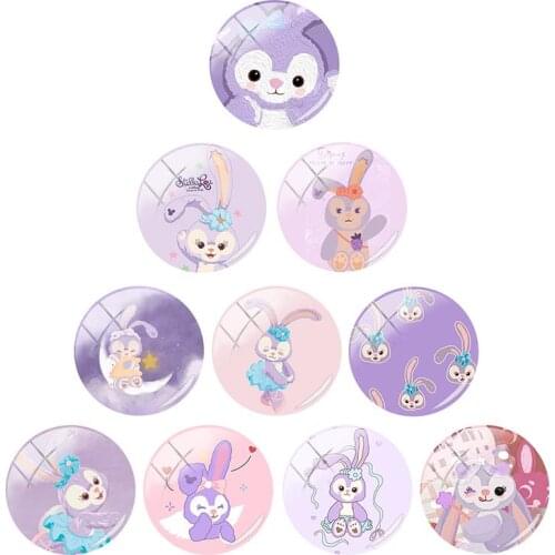 Disney Glass Ornaments 12mm/15mm/16mm/18mm/20mm Photo Glass Cabochon Dome Flat Back Decorated Sweet Girly Ornaments