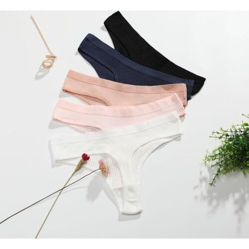 Sexy Lingerie Womens Cotton G-String Thong Panties String Underwear Women Briefs Pants Intimate Ladies Low-Rise 1 Piece