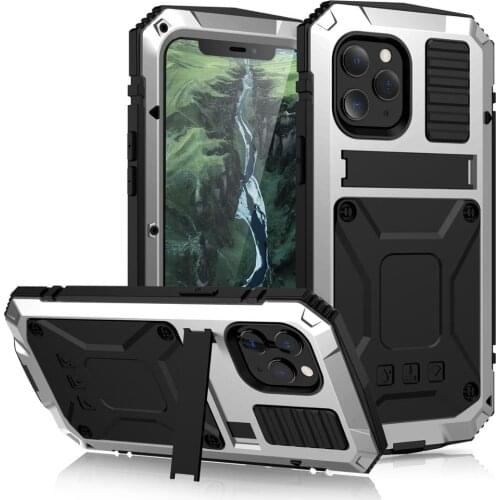 Military Grade Case For iPhone 12Mini 12 11 Pro Max 360 Full Body Protector Rugged Metal With Built in Glass Screen Protector