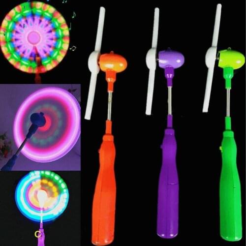 Led Glowing Windmill Toy Flashing Light Up LED Spinning Music Windmill Strip Shape Child Toy Gift Random Color toys for children