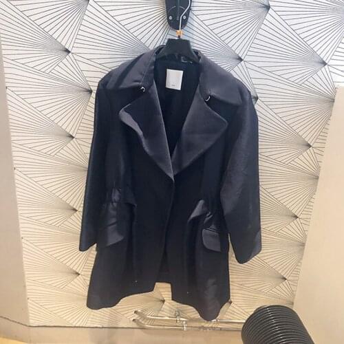 Patads French womens fashion windbreaker womens spring and summer solid color lace up casual coat commuting versatile m9773e