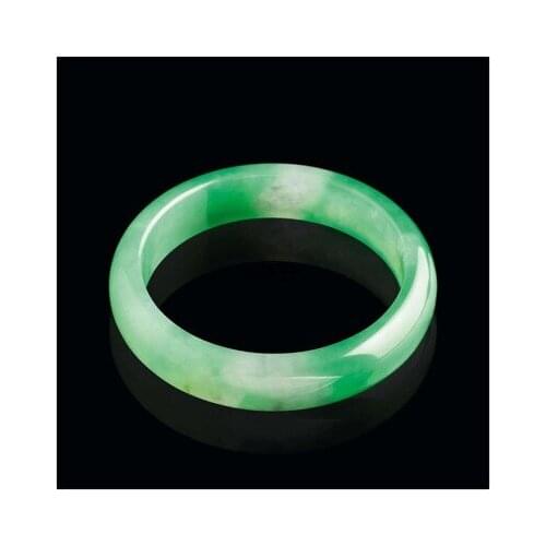 Zheru Jewelry Natural Burmese Jade Light 54-62mm Bracelet Elegant Princess Jewelry Gift for Mom and Girlfriend