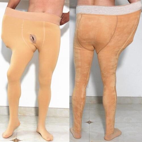 Oversize Winter Thicken Fleece Watermelon Crotch Pantyhose Stirrup Leggings Pijamas Pencil Thermal Pants Men Pantalon Trousers