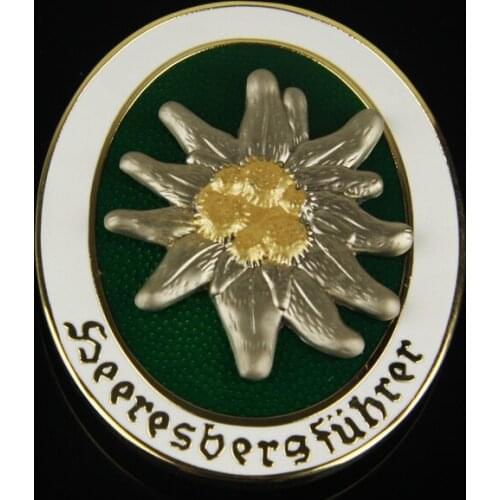 WWII Germany Army Edelweiss Badge Insignia BROOCH Military WW2 Reenactments