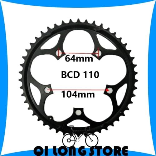 48T Road Bicycle Chain wheel 110BCD sprocket positioning variable speed folding bicycle steel chainring sprocket wheel bike part