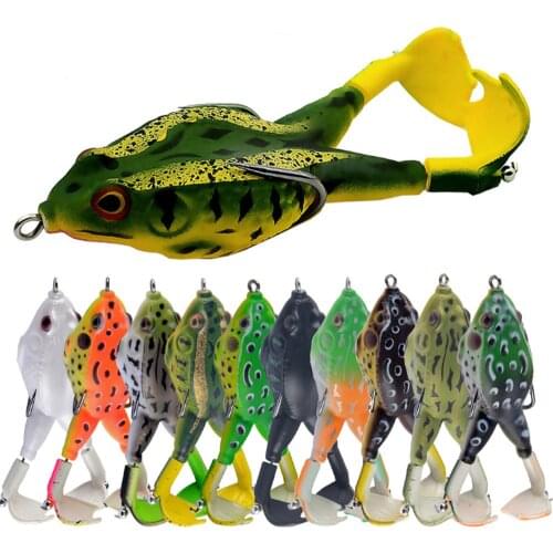 1PCS 95mm 13g Double Propellers Frog Soft Lure Wobbler Fishing Bait Artificial Silicone Crankbait Topwater Carp Tackle Swimbait