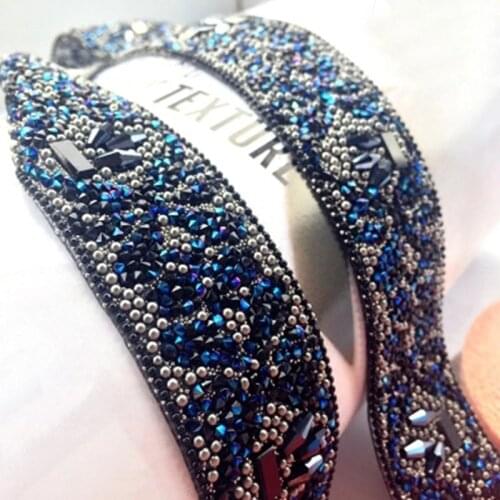 1pc Beaded Rhinestons Trim Iron On Diamond Crystal Ribbon Wrap Sewing Accessories DIY Wedding Party Decor