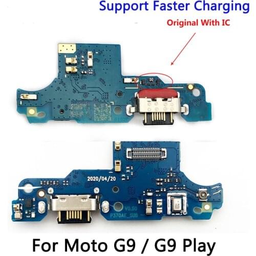 10PCS 100% Original New USB Charging Connector Port Flex Cable With Microphone For Moto G9 / G9 Play Charger Connector Board