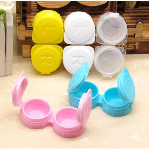 1PC Glasses Contact Lens Box Portable L+R Lens Case Storage Box Soaking Container Travel Kit Holder caja lentes de contacto