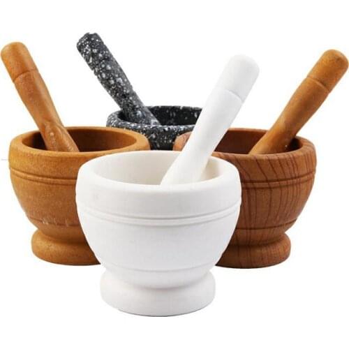 30pcs Mortar and Pestle Kitchen Garlic Mills Pounder Cuisine Garlic Mills Mixing Pot Herb Pepper Minced Tool Mortar Grinder SN