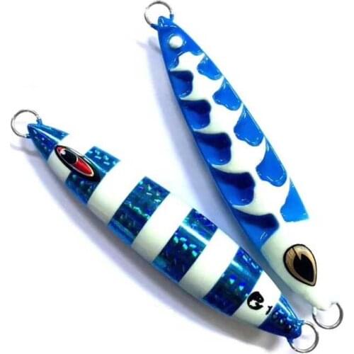 7PCS Luminous Hard Bait 30/40/60/100/130G Fishing Jig Metal Squid Wobbler Minnow Winter Sea Ice Fishing Lead Fishing bait