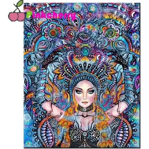 5D Diy Diamond Painting Cross Stitch Fantasy Flowers Woman Diamond Embroidery Full Resin Rhinestone Diamond Mosaic Decor k964