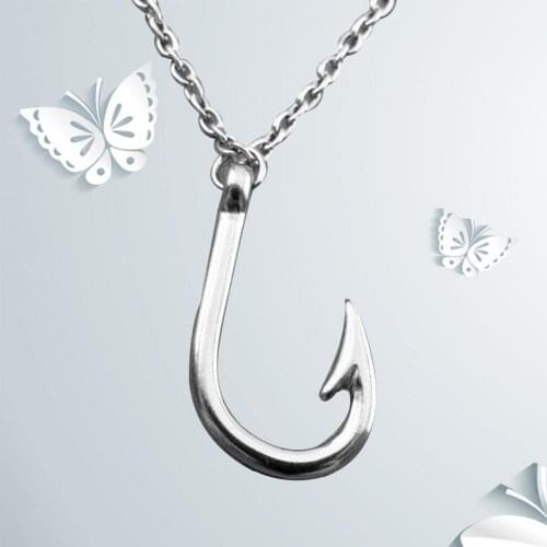 Antique Fishing Hook Fishhook Pendant Chain Necklace Fisherman Jewelry Gift can be a meaningful gift for your family or friends