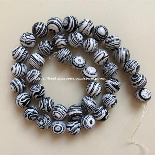 Free Shipping Natural Stone Black Lace Malachite Round Loose Beads 15" Strand 6 8 10 12 MM Pick Size For Jewelry Making MB15