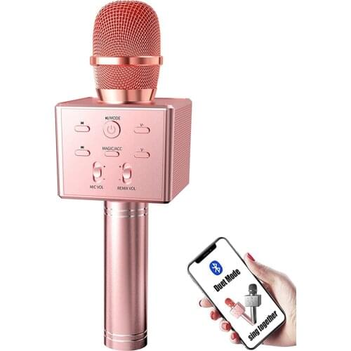 Wireless Bluetooth -compatible Karaoke Microphone Handheld Multifunction 3 Louder Speakers 15W Player Changeable Voice 2020