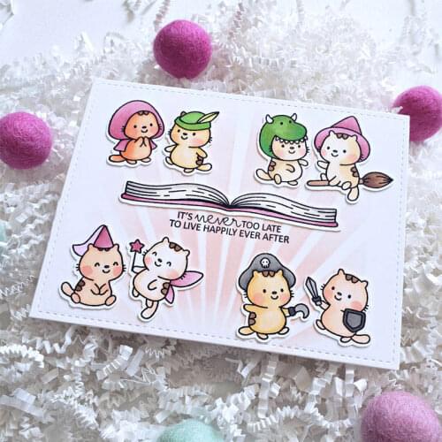 Reading Cats 2020 Metal Cutting Dies And Coordinating Stamp For Scrapbooking Craft Die Cut Card Making Embossing Stencil