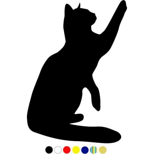 CS-866# A cat is sitting with a raised paw funny car sticker vinyl decal for auto car stickers styling choose size