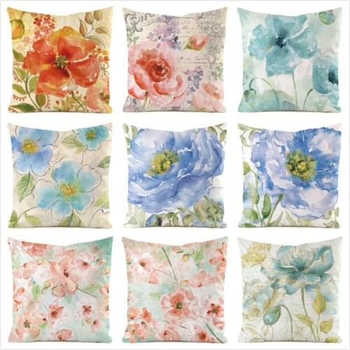 45cm*45cm Decorative Flower Inimitated Silk Fabric Throw Pillow Covers Couch Cushion Cover Home Decorative Pillows flower floor