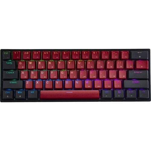 Epomaker SK61 Red 61 Keys 60% Hot Swappable RGB Wired Mechanical Gaming Keyboard Programmable NKRO Shine Through Doubleshot PBT