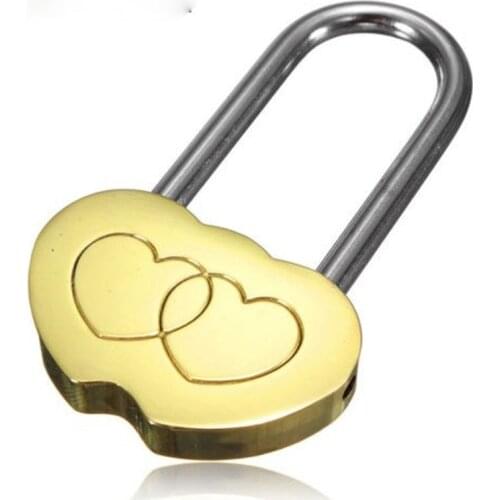 Hot Sale Padlock Love Lock Engraved Double Heart Valentines Anniversary Day Gifts Couple Christmas Gift without key
