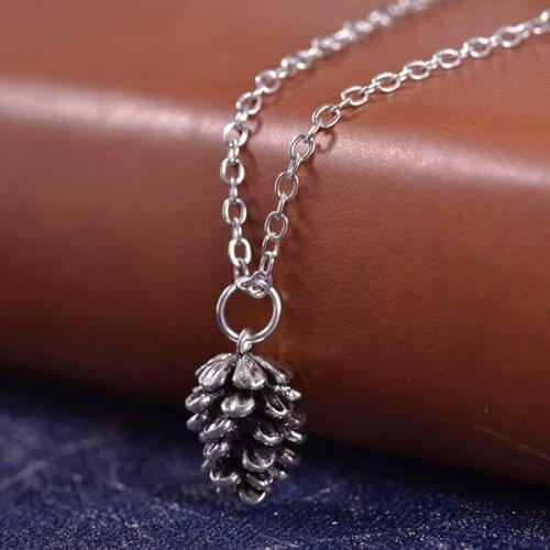 Simple fashion pine nut plant specimen pendant necklace womens party jewelry gift accessories
