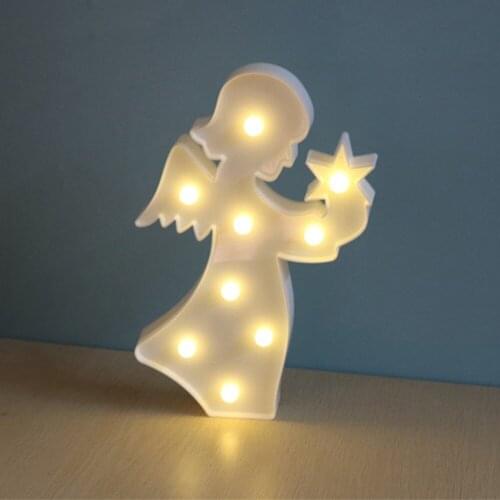 Creative Little Angel 3D LED Light Decoration Plastic Desk Table LED Lamp for Kids Room Party Holiday Decor Christmas Gift