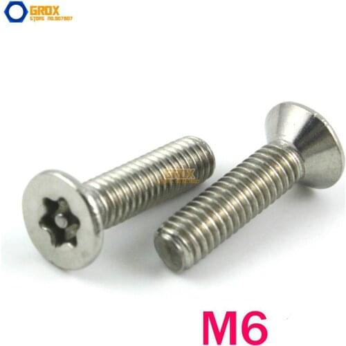 M6 304 Stainless Steel Security Torx Flat Head Machine Screw