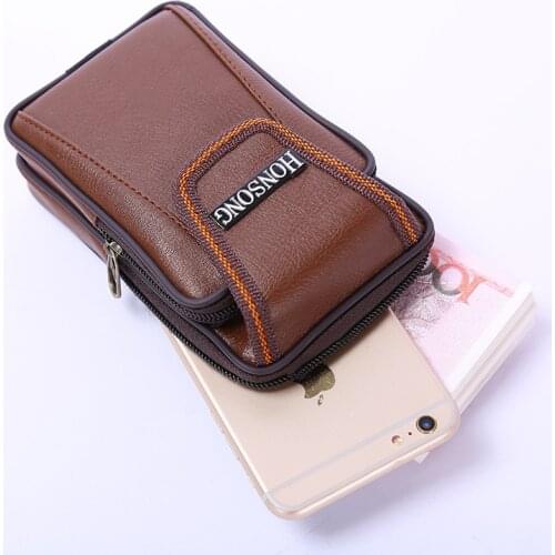BISI GORO Multi-function phone coin unisex waist bag vintage the belt outdoor small wallet 2021 Wear-resistant PU heuptas heren