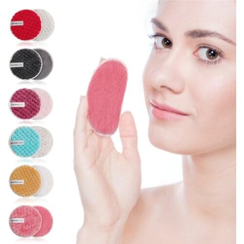 Reusable Makeup Remover Microfiber Cloth Pads Remover Towel Face Cleansing Cleaner Plush Make up Lazy Cleansing Powder Puff