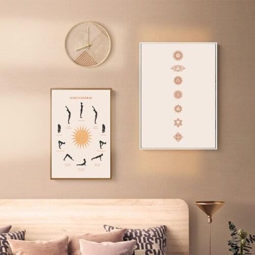 Morandi Color Yoga Action Nordic Modern Art Pattern Symbol Canvas Painting Poster Wall Art Gift Bedroom Living Room Home Decorat