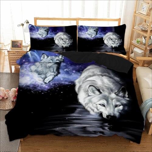 Wolf Duvet Cover Set Twin Full Bed Linens Queen Super King Bedding Set Single Double Size Animal Home Bed Cover With Pillow Case