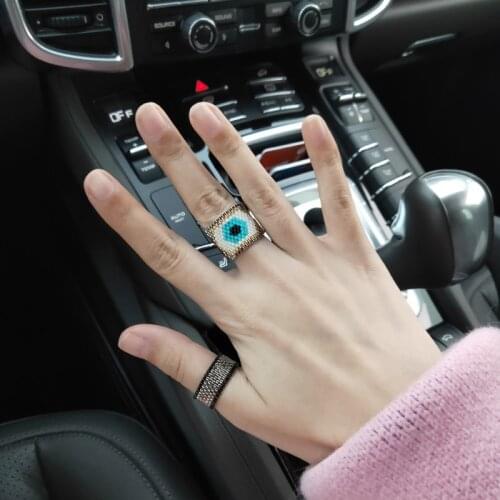 Miyuki Beaded Ring New Fashion Popular Accessories Woven Turkey Evil Eye Woman or Man Party Gifts Gothic Dropshipping Ring Set