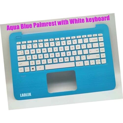 New US Blue Palmrest white keyboard for HP Stream 14-ax SPS:905569-001