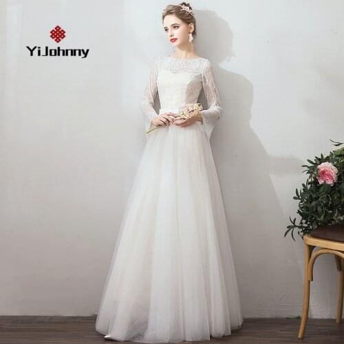 2020 new winter bridal long sleeve wedding dress