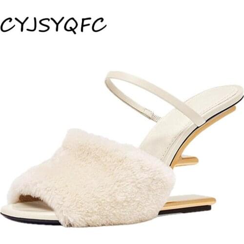 CYJSYQFC New Womens Sandals Round Toe Party Strange Heels Rome Shoes Sexy Light Mature Wind Back Empty High Heels Ladies Shoes