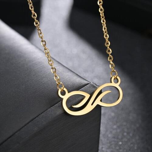 YWSHK Stainless Steel Flame Infinity Pendant Necklace Party Gift bijoux Edge Polished for Women Girls Fashion Jewelry Wholesale