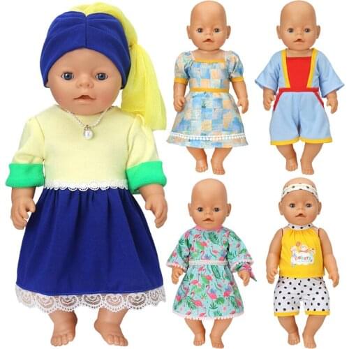 17" Babydoll Dress For 43 Cm Reborn Baby Dolls Clothes Toys Outfits Children Christmas Gifts