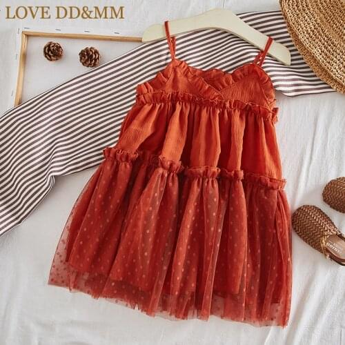 LOVE DD&MM Girls Dresses 2021 Summer New Childrens Wear Girls Foreign Style Sleeveless Baby Mesh Sling Princess Dress