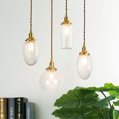Gold Glass Pendant Light Fixtures Modern Led Hanging Lights Dining Room Kitchen Industrial Lamp Suspension Luminaire Home Decor