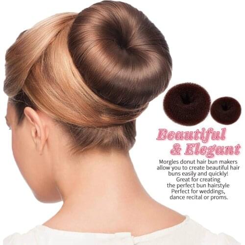 2021 Donut Bun Maker, Hair Bun Maker 7pcs Hair Ring Style Bun Maker Set With 5pcs Hair Elastic Bands And 10pcs Hair Pins