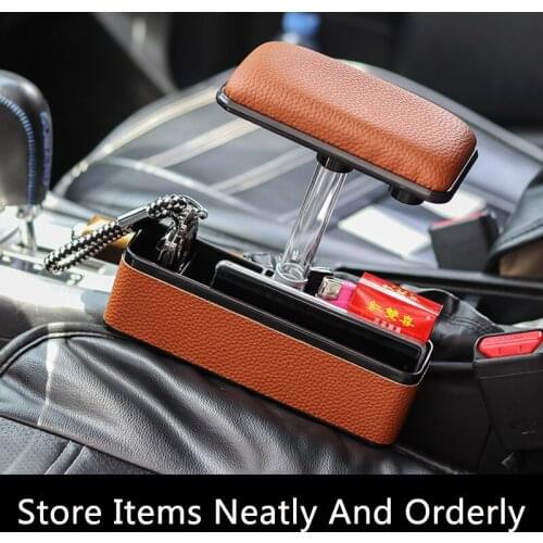 QHCP Car Armrest Storage Box Elbow Support Seats Center Console Handrest Seat Gap Organizer Stowing Tidying Interior Accessories