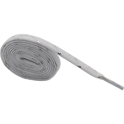 Coolstring 8MM Top Shoelaces Clothing White-Sliver Metallic Wire Laces Charmed Women Sneaker Canvas Boot Polyester Shining Cords