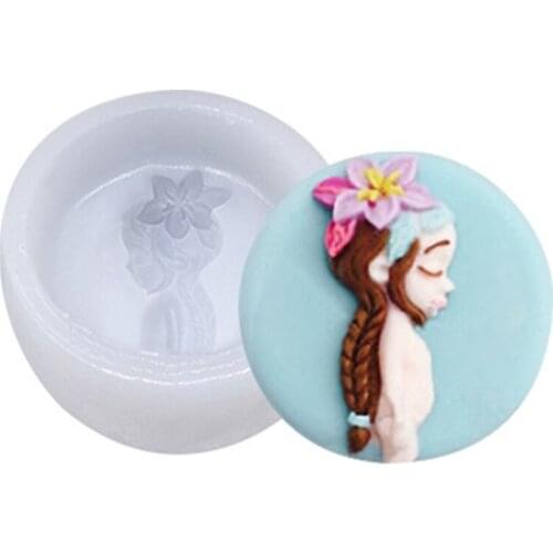 3D Girl Silicone Mold for Baking Cake Candy Fondant Mould Chocolate Decorating Soap Candle Epoxy Making M17D