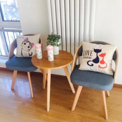 Solid wood balcony tea coffee table and chair combination small coffee table three sets of leisure simple lazy chair