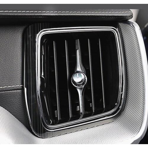 Car Styling Center Console Both Side Air Outlet Frame Decoration Cover Trim Stainless Steel For Volvo XC60 2018-2021 Interior