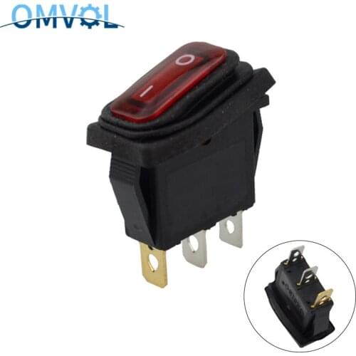 1PC on off 15A/250V Heavy Duty 3 pin Sealed Waterproof Car Auto Boat Marine Toggle Rocker Switch push Button with 220V LED